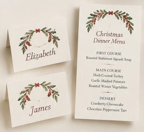 Cranberry Table Place Cards